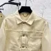 Louis Vuitton Cream Lapel Single‑Breasted Denim Jacket #B67447
