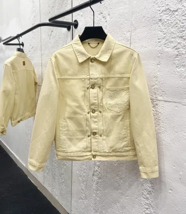 Brand L Cream Lapel Single‑Breasted Denim Jacket #B67447