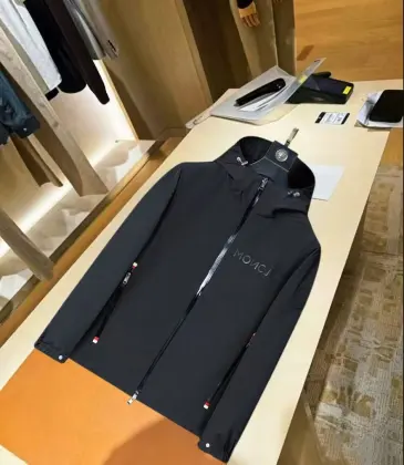 Moncler Embossed‑Logo Hooded Full‑Zip Windbreaker Jacket, Black #B68278