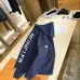 Moncler Letter‑Print Hooded Full‑Zip Windbreaker Jacket, Navy Blue #B68285