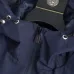 Moncler Letter‑Print Hooded Full‑Zip Windbreaker Jacket, Navy Blue #B68285