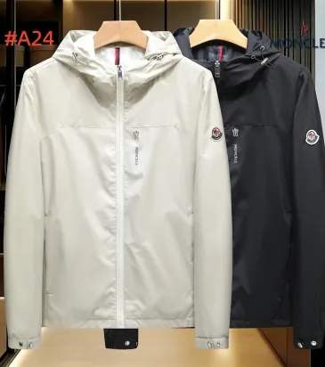 Moncler Men’s Lightweight Hooded Windbreaker, Black &amp; White #B67690