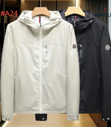 Moncler Men’s Lightweight Hooded Windbreaker, Black & White #B67690 Moncler Men’s Lightweight Hooded Windbreaker, Black & White #B67690