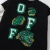 Off-White Black Wool White Sleeve Crocodile Embroidery Varsity Jacket #B68989