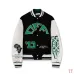 Off-White Black Wool White Sleeve Crocodile Embroidery Varsity Jacket #B68989