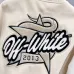 Off-White Black Wool White Sleeve Crocodile Embroidery Varsity Jacket #B68990