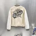 Off-White Black Wool White Sleeve Crocodile Embroidery Varsity Jacket #B68990