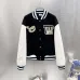 Off-White Black Wool White Sleeve Crocodile Embroidery Varsity Jacket #B68990