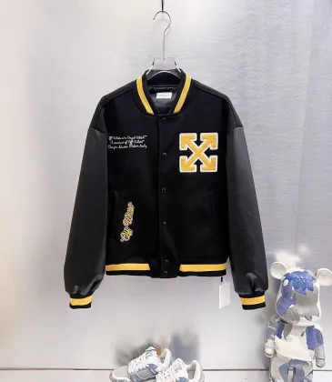 Off-White Yellow Arrow Embroidered Varsity Jacket, Black #B69189