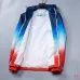 Casablanca Men Gradient Hooded Zip‑Up Jacket | Blue‑White‑Red Gradient #B67965