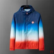 Casablanca Men Gradient Hooded Zip‑Up Jacket | Blue‑White‑Red Gradient #B67965