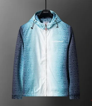 Casablanca Men Gradient Print Hooded Zip‑Up Jacket | Blue Gradient #B67959