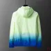 Casablanca Men Gradient Print Hooded Zip‑Up Jacket | Green‑Blue Gradient #B67960
