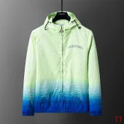 Casablanca Men Gradient Print Hooded Zip‑Up Jacket | Green‑Blue Gradient #B67960