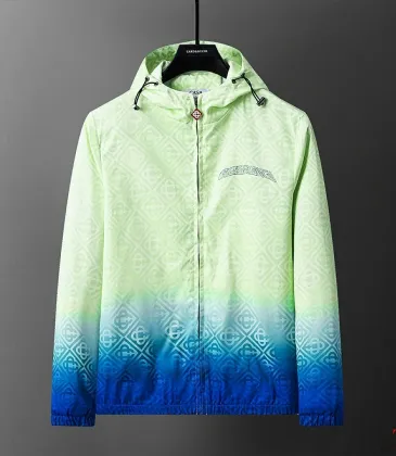 Casablanca Men Gradient Print Hooded Zip‑Up Jacket | Green‑Blue Gradient #B67960