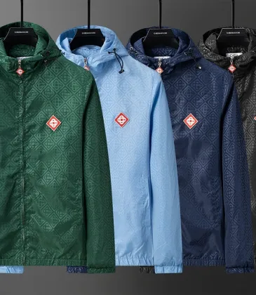 Casablanca Men Monogram Print Hooded Windbreaker Jacket | Multi‑color #B67966