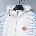 Casablanca Men Printed Hooded Zip‑Up Jacket | White‑Blue Print #B67961