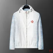 Casablanca Men Printed Hooded Zip‑Up Jacket | White‑Blue Print #B67961