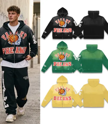Valley Dreams Sun Graphic Zip‑Up Hoodie, 3 Colors #B67875 Valley Dreams Sun Graphic Zip‑Up Hoodie, 3 Colors #B67875