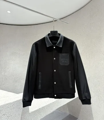 Prada Dark Style Varsity Baseball Jacket, Black Leather & Wool Blend #B68851 Prada Dark Style Varsity Baseball Jacket, Black Leather & Wool Blend #B68851