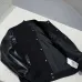 Prada Dark Style Wool Leather Varsity Bomber Jacket, Black #B68844