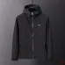 Prada Hooded Zip‑Up Windbreaker Jacket Men Casual Outerwear, Black, Navy Blue, Army Green #B67987