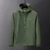 Prada Hooded Zip‑Up Windbreaker Jacket Men Casual Outerwear, Black, Navy Blue, Army Green #B67987