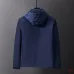 Prada Hooded Zip‑Up Windbreaker Jacket Men Casual Outerwear, Black, Navy Blue, Army Green #B67987