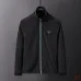 Prada Stand‑Collar Zip‑Up Jacket Men Casual Windproof Outerwear, Black, Bright Blue, Dark Gray #B67988