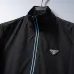 Prada Stand‑Collar Zip‑Up Jacket Men Casual Windproof Outerwear, Black, Bright Blue, Dark Gray #B67988