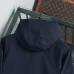 Prada Triangle Logo Hooded Full‑Zip Windbreaker Jacket, Navy #B68270