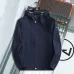 Prada Triangle Logo Hooded Full‑Zip Windbreaker Jacket, Navy #B68270