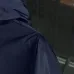 Prada Triangle Logo Hooded Full‑Zip Windbreaker Jacket, Navy #B68272
