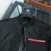 Prada Triangle Logo Red‑Tag Bomber Full‑Zip Jacket, Black #B68273