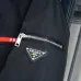 Prada Triangle Logo Red‑Tag Hooded Full‑Zip Windbreaker Jacket, Black #B68274