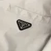 Prada Triangle Logo Full‑Zip Stand Collar Jacket, Cream #B68268