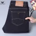 Armani Style Men's Black Denim Jeans, Eagle Logo Straight‑Leg Stretch Business Casual Long Pants #B67411