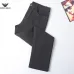 Armani Style Men's Black Denim Jeans, Embroidered Eagle Logo Straight‑Leg Stretch Business Casual Long Pants #B67405