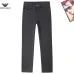 Armani Style Men's Black Denim Jeans, Embroidered Eagle Logo Straight‑Leg Stretch Business Casual Long Pants #B67405