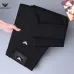 Armani Style Men's Black Slim Stretch Denim Jeans, Embroidered Eagle Logo Business Casual Long Pants #B67407