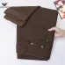 Armani Style Men's Brown Denim Jeans, Embroidered Eagle Logo Straight‑Leg Stretch Business Casual Pants #B67406