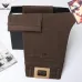 Armani Style Men's Brown Denim Jeans, Embroidered Eagle Logo Straight‑Leg Stretch Business Casual Pants #B67406