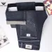 Armani Style Men's Dark Blue Washed Denim Jeans, Eagle Logo Straight‑Leg Stretch Business Casual Pants #B67408