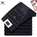 Armani Style Men's Dark Blue Washed Denim Jeans, Eagle Logo Straight‑Leg Stretch Business Casual Pants #B67412