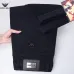 Armani Style Men's Dark Navy Denim Jeans, Embroidered Logo Pocket Straight Fit Stretch Business Casual Pants #B67404