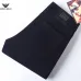 Armani Style Men's Dark Navy Denim Jeans, Embroidered Logo Pocket Straight Fit Stretch Business Casual Pants #B67404