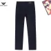 Armani Style Men's Dark Navy Denim Jeans, Embroidered Logo Pocket Straight Fit Stretch Business Casual Pants #B67404