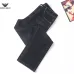 Armani Style Men's Raw Black Wash Denim Jeans, Eagle Logo Straight‑Leg Stretch Business Casual Pants #B67409