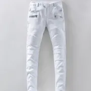 BALMAIN Men's White Long Jean #974812 BALMAIN Men's White Long Jean #974812