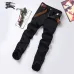Burberry Style Men's Black Denim Jeans, Embroidered Logo Pocket Slim Stretch Business Casual Long Pants #B67403